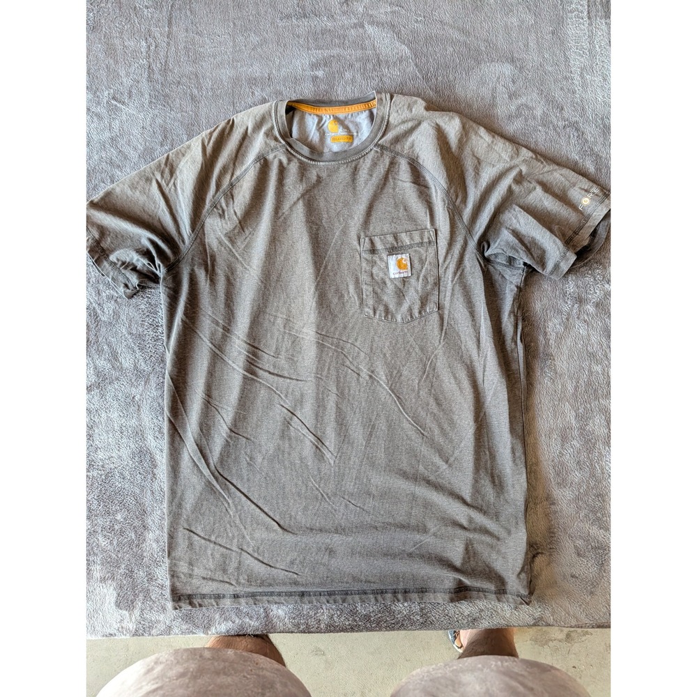Carhartt Force Relaxed Fit Pocket T-Shirt Mens Large Tall Heather Brown Raglan
